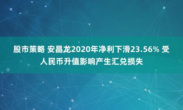 股市策略 安晶龙2020年净利下滑23.56% 受人民币升值影响产生汇兑损失